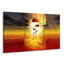 Canvas schilderij Modern | Oranje, Rood, Geel | 165x100cm 3Luik