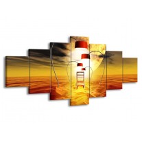 Glas schilderij Modern | Oranje, Rood, Geel | 210x100cm 7Luik