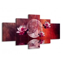 Canvas schilderij Modern | Rood, Paars, Roze | 150x80cm 5Luik