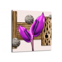 Glas schilderij Modern | Paars, Roze, Bruin | 70x70cm 1Luik