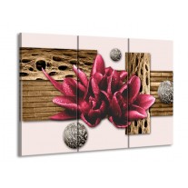 Glas schilderij Modern | Bruin, Rood, Crème | 90x60cm 3Luik