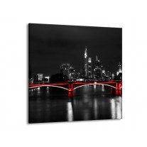Glas schilderij Brug | Rood, Grijs | 70x70cm 1Luik