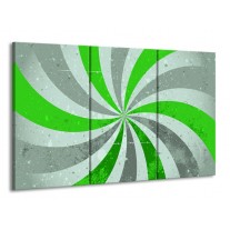 Glas schilderij Abstract | Groen, Grijs | 165x100cm 3Luik