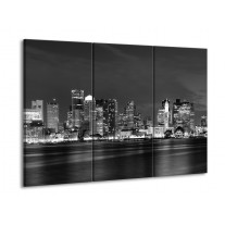 Glas schilderij Wolkenkrabber | Zwart, Grijs | 90x60cm 3Luik