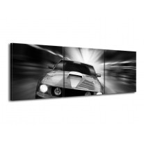 Canvas schilderij Mustang | Zwart, Grijs | 150x50cm 3Luik