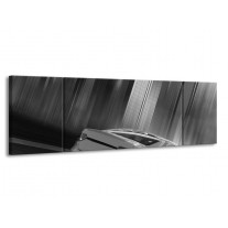 Canvas schilderij Auto | Zwart, Grijs | 170x50cm 3Luik