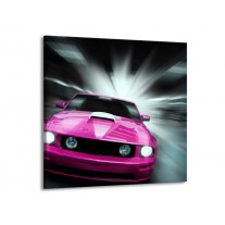 Canvas schilderij Mustang | Paars, Roze, Grijs | 50x50cm 1Luik