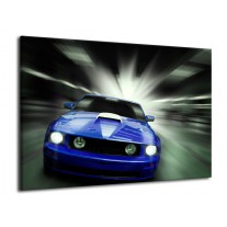 Canvas schilderij Mustang | Blauw, Grijs | 70x50cm 1Luik
