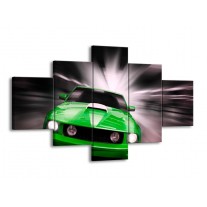 Glas schilderij Mustang | Groen, Grijs | 125x70cm 5Luik