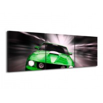 Canvas schilderij Mustang | Groen, Grijs | 150x50cm 3Luik