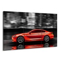 Canvas schilderij Auto | Rood, Grijs | 165x100cm 3Luik