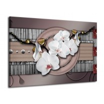 Canvas schilderij Orchidee | Bruin, Wit, Grijs | 70x50cm 1Luik