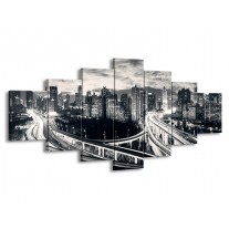 Glas schilderij Wolkenkrabber | Grijs, | 210x100cm 7Luik