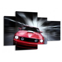 Canvas schilderij Mustang | Rood, Grijs | 120x75cm 4Luik