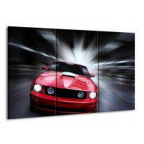 Canvas schilderij Mustang | Rood, Grijs | 165x100cm 3Luik