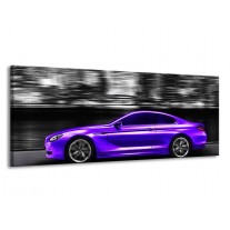 Canvas schilderij Auto | Paars, Grijs, Zwart | 145x58cm 1Luik