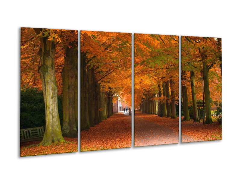 Glas schilderij Herfst | Bruin, Oranje, Groen | 160x80cm 4Luik