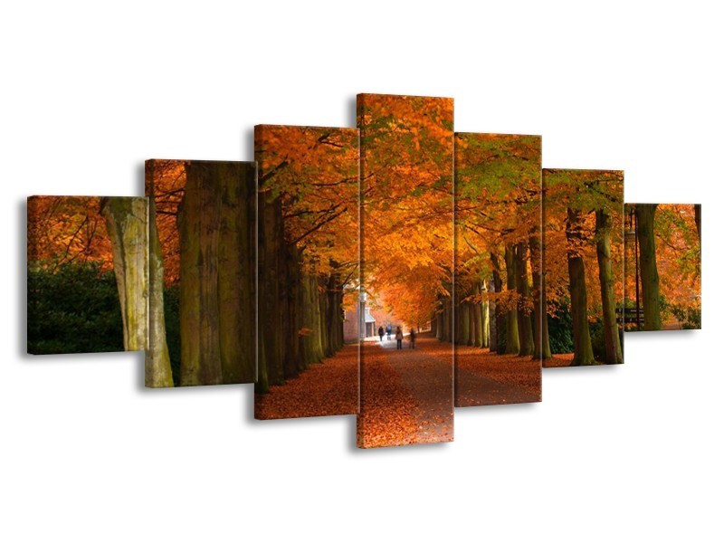 Glas schilderij Herfst | Bruin, Oranje, Groen | 210x100cm 7Luik