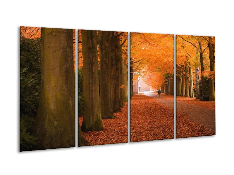 Glas schilderij Herfst | Oranje, Bruin, Groen | 160x80cm 4Luik