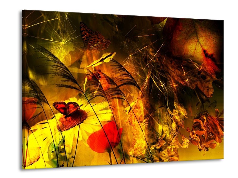 Canvas schilderij Lente | Bruin, Rood, Zwart | 100x70cm 1Luik