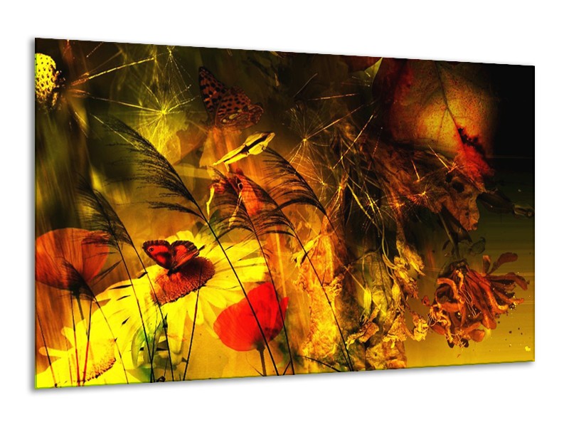 Canvas schilderij Lente | Bruin, Rood, Zwart | 120x70cm 1Luik