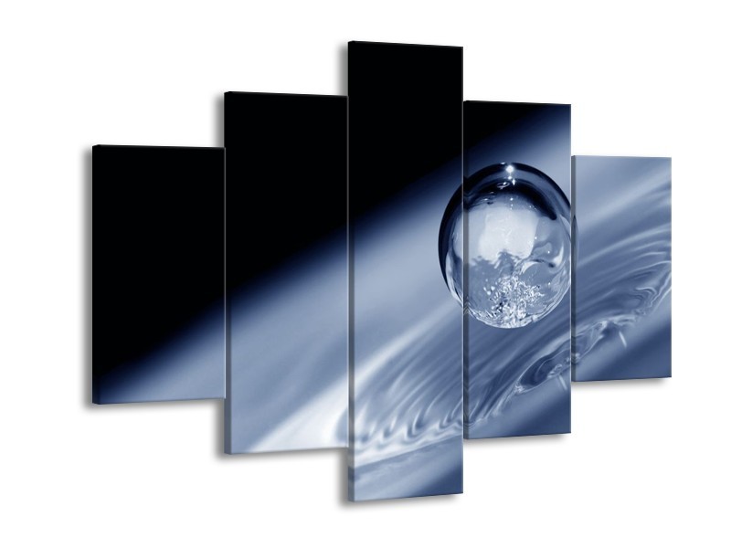 Glas schilderij Druppel | Grijs, Zwart, Wit | 150x105cm 5Luik