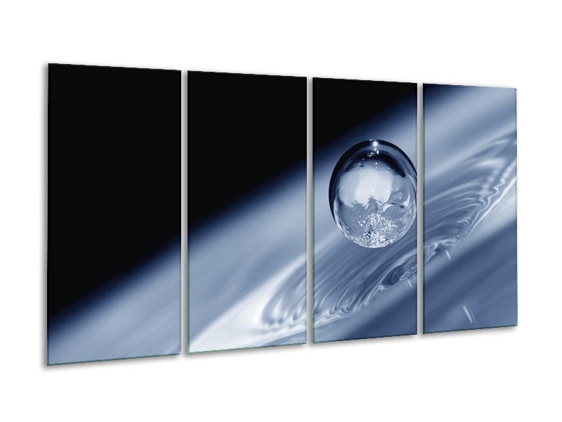 Glas schilderij Druppel | Grijs, Zwart, Wit | 160x80cm 4Luik