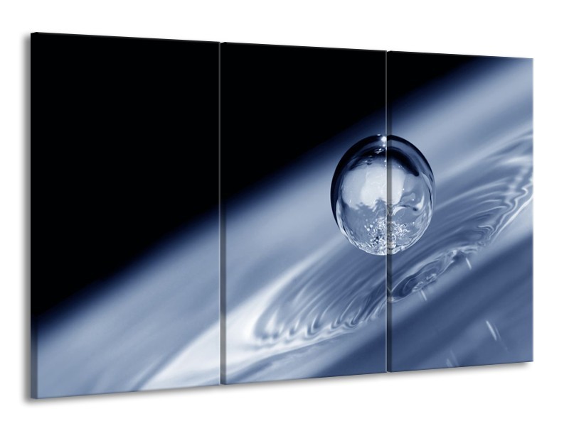Glas schilderij Druppel | Grijs, Zwart, Wit | 165x100cm 3Luik