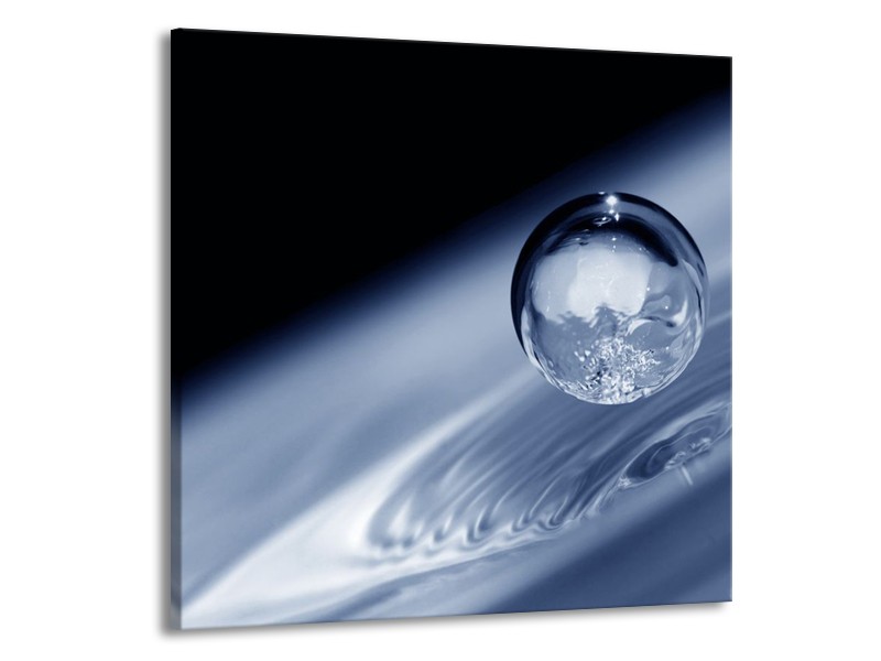 Glas schilderij Druppel | Grijs, Zwart, Wit | 70x70cm 1Luik