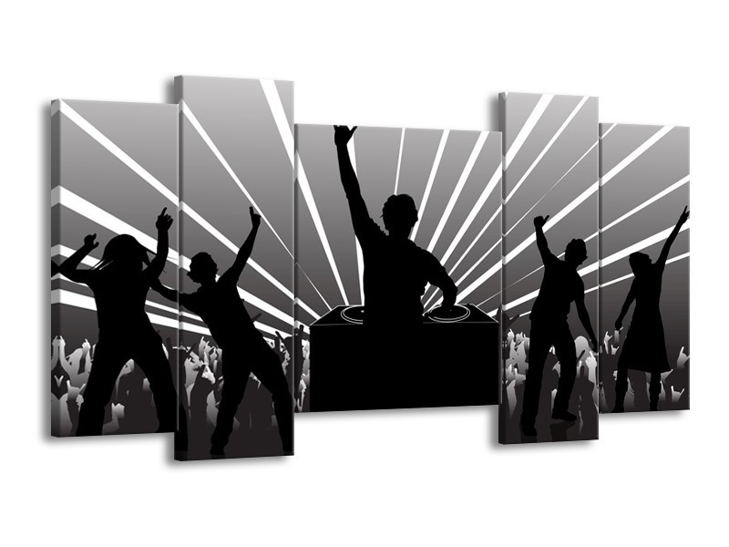 Glas schilderij Muziek | Grijs, Zwart, Wit | 120x65cm 5Luik