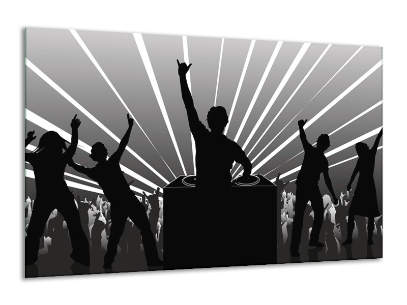 Glas schilderij Muziek | Grijs, Zwart, Wit | 120x70cm 1Luik