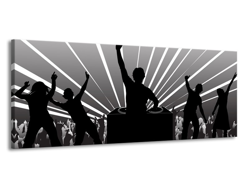 Glas schilderij Muziek | Grijs, Zwart, Wit | 145x58cm 1Luik