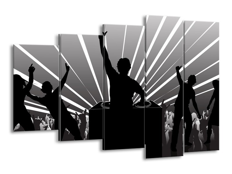 Glas schilderij Muziek | Grijs, Zwart, Wit | 150x100cm 5Luik