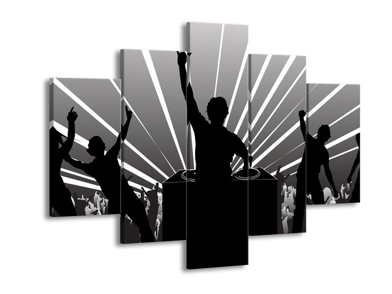 Glas schilderij Muziek | Grijs, Zwart, Wit | 150x105cm 5Luik