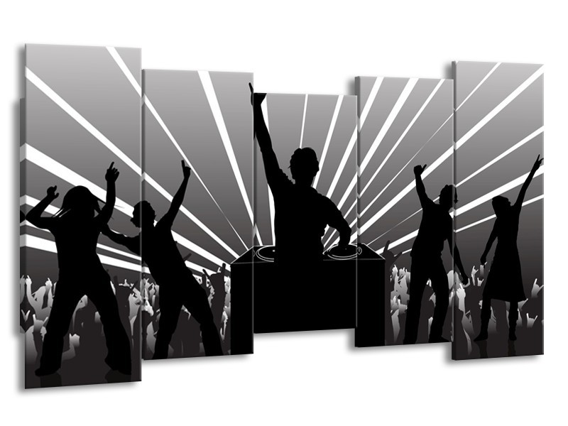 Glas schilderij Muziek | Grijs, Zwart, Wit | 150x80cm 5Luik