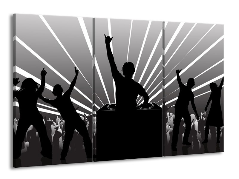 Glas schilderij Muziek | Grijs, Zwart, Wit | 165x100cm 3Luik