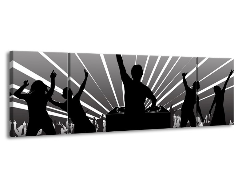 Glas schilderij Muziek | Grijs, Zwart, Wit | 170x50cm 3Luik