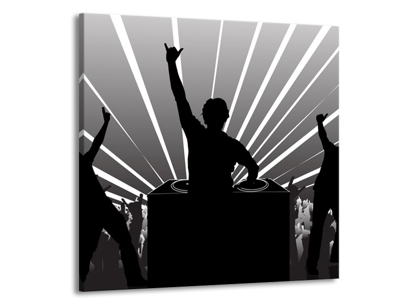 Glas schilderij Muziek | Grijs, Zwart, Wit | 50x50cm 1Luik