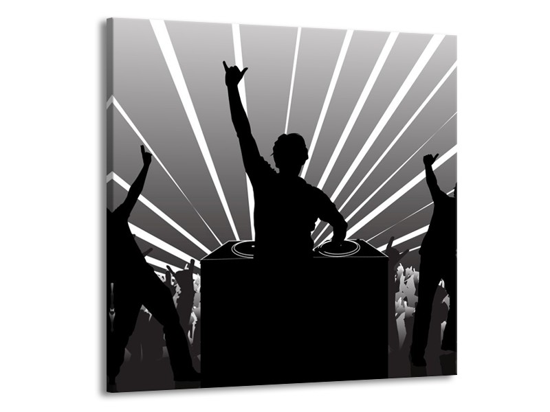 Glas schilderij Muziek | Grijs, Zwart, Wit | 70x70cm 1Luik