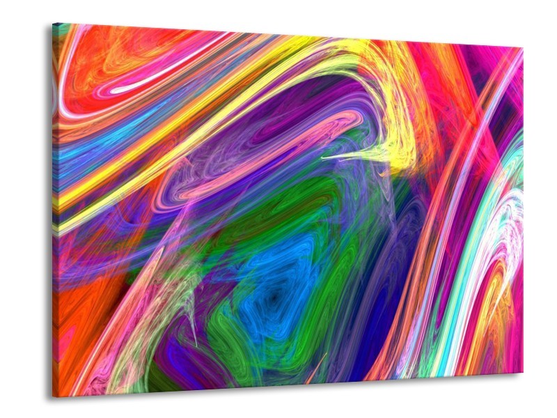 Canvas schilderij Kleurrijk | Groen, Paars, Geel | 100x70cm 1Luik