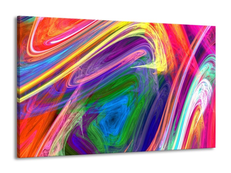 Canvas schilderij Kleurrijk | Groen, Paars, Geel | 140x90cm 1Luik