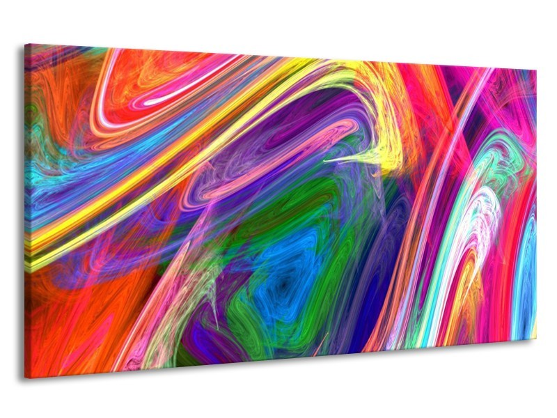 Canvas schilderij Kleurrijk | Groen, Paars, Geel | 190x100cm 1Luik