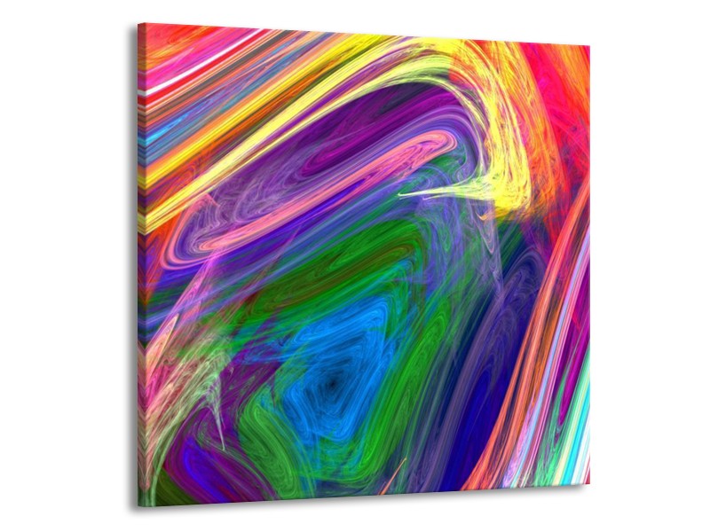 Glas schilderij Kleurrijk | Groen, Paars, Geel | 50x50cm 1Luik