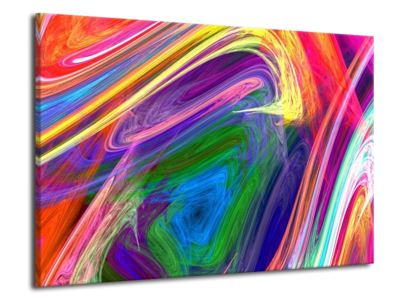 Canvas schilderij Kleurrijk | Groen, Paars, Geel | 70x50cm 1Luik