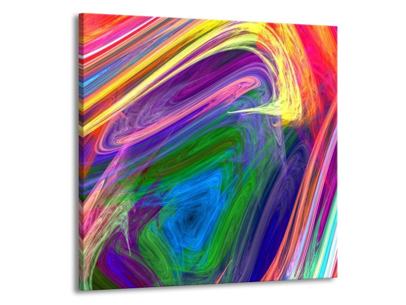 Canvas schilderij Kleurrijk | Groen, Paars, Geel | 70x70cm 1Luik