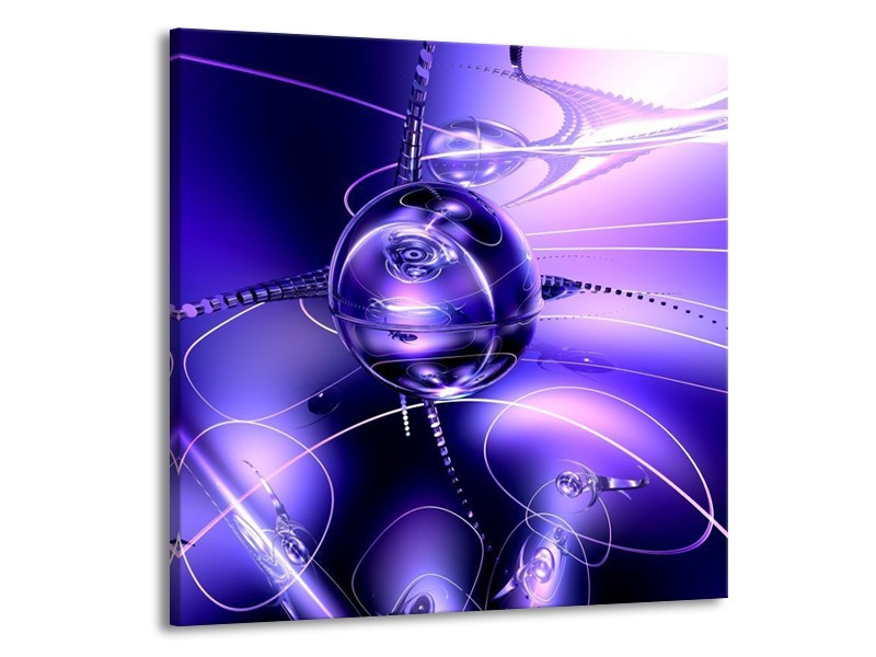 Glas schilderij Abstract | Blauw, Paars, Wit | 50x50cm 1Luik