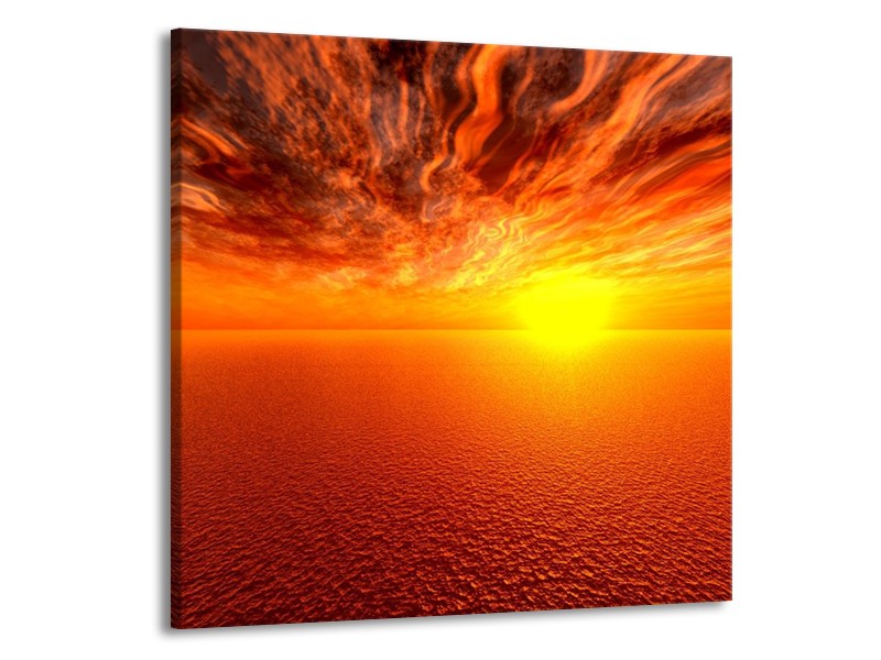 Glas schilderij Zonsondergang | Geel, Oranje | 50x50cm 1Luik