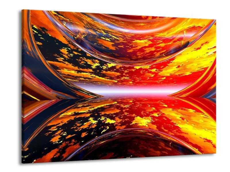 Canvas schilderij Modern | Rood, Oranje, Geel | 100x70cm 1Luik