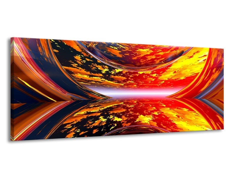 Glas schilderij Modern | Rood, Oranje, Geel | 145x58cm 1Luik