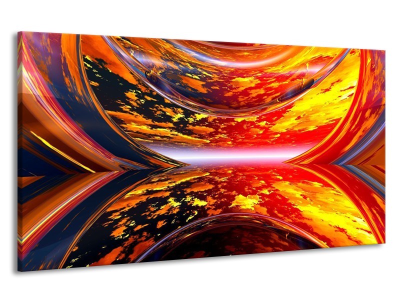 Canvas schilderij Modern | Rood, Oranje, Geel | 190x100cm 1Luik